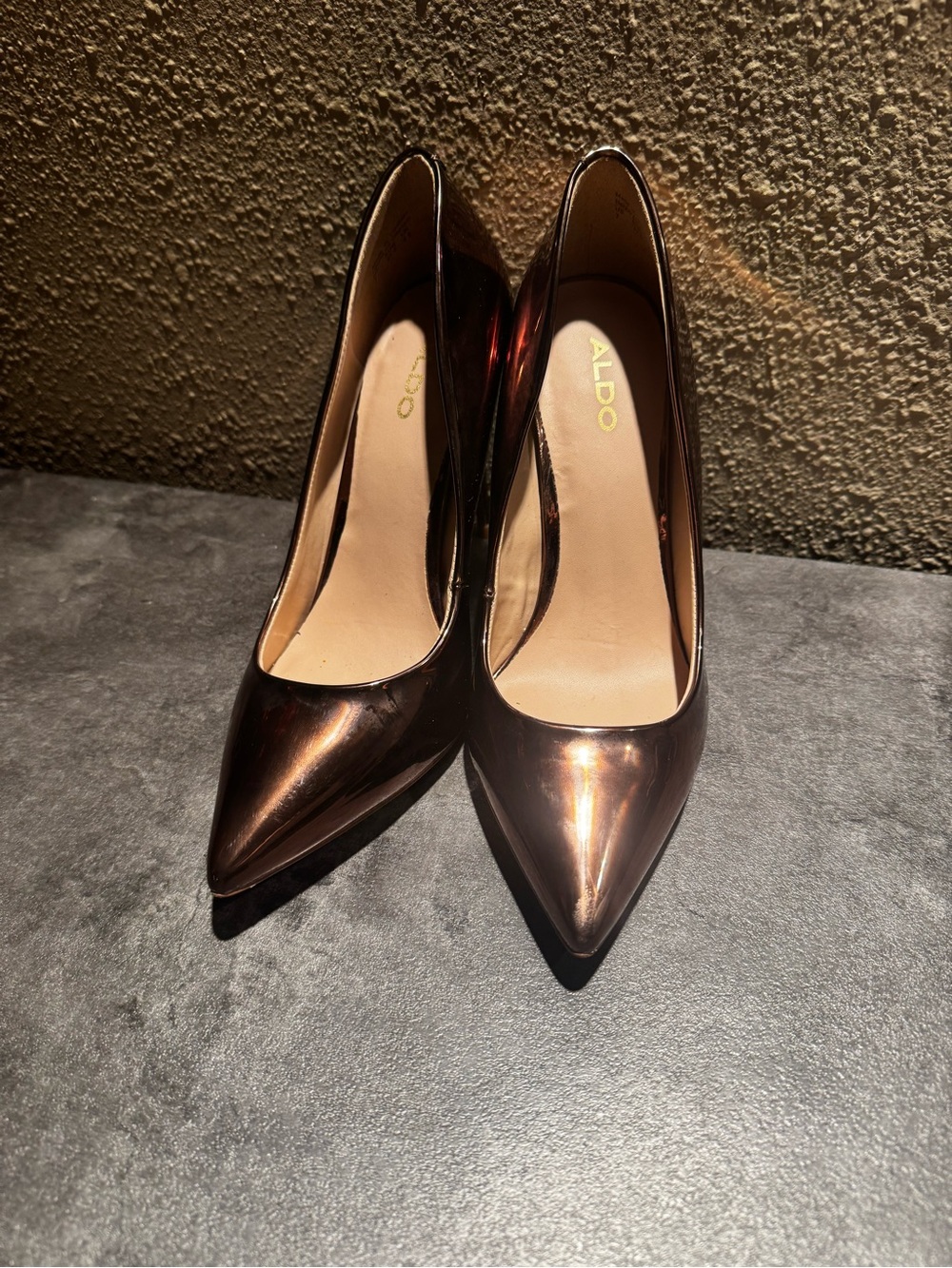 ALDO Metallic Bronze Pointed-Toe Heels